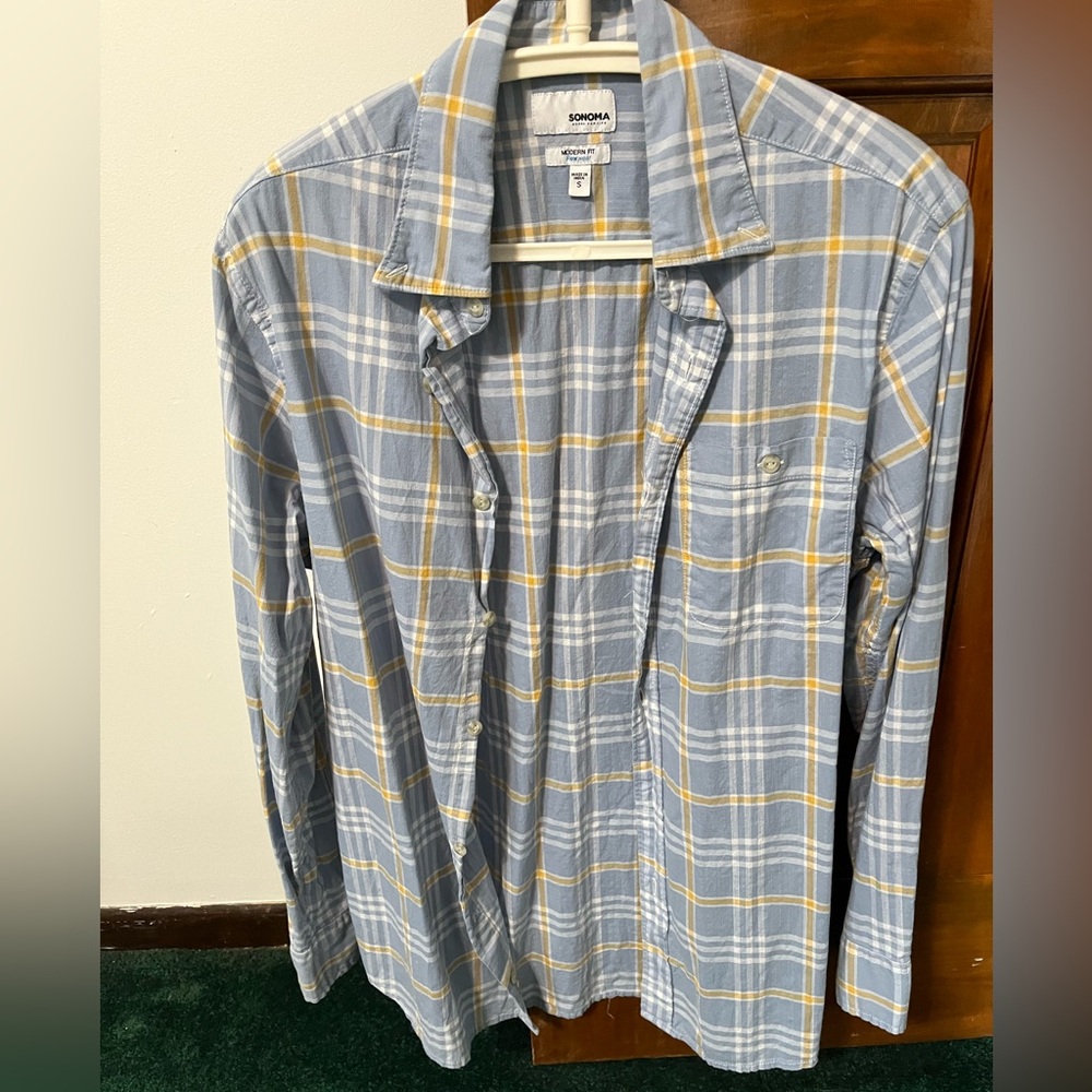 Plaid button down shirt